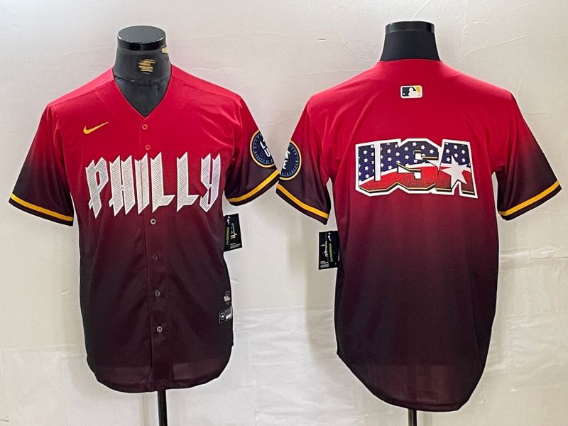 Men Philadelphia Phillies Blank Red City Edition Nike 2024 MLB Jersey style 3->philadelphia phillies->MLB Jersey